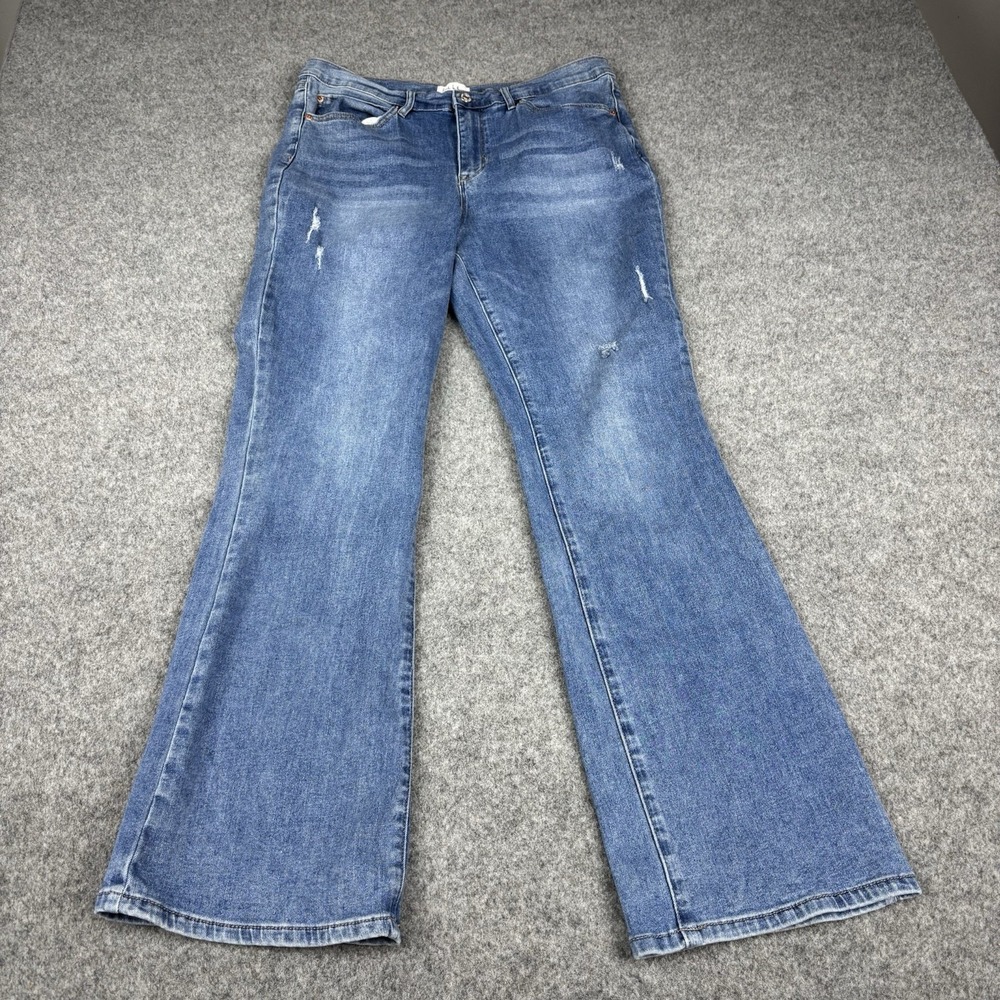 Nicole Miller New York Jeans Women's 12 High Rise Bootcut Medium Wash Blue Denim